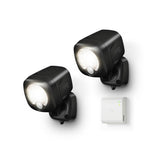 White Smart Lighting Motion Activated Outdoor Integrated LED Spot Light Battery 2-Pack with Smart Lighting Bridge White - Super Arbor
