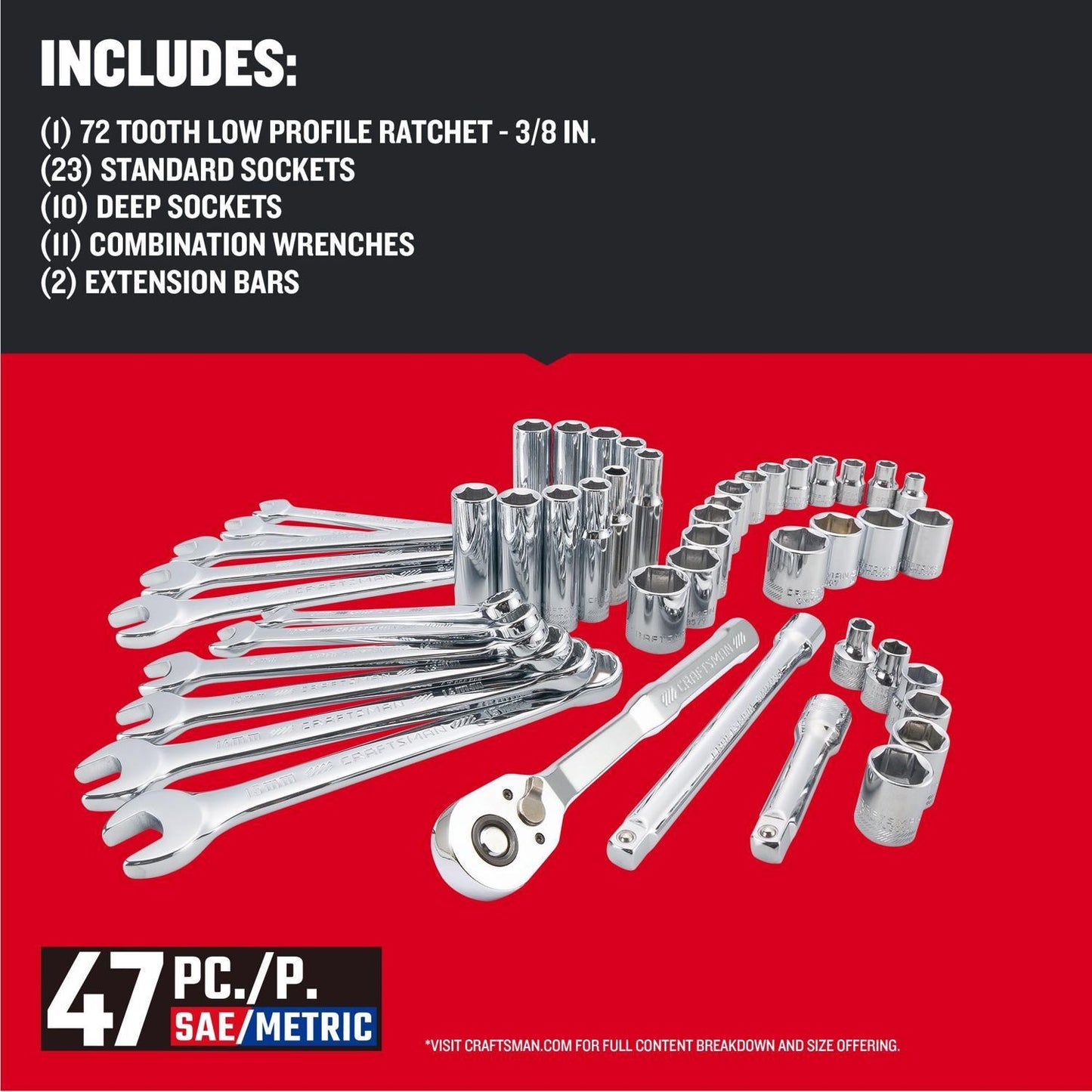 Craftsman 47 pc Mobile Mechanic's Tool Set - Metric and SAE