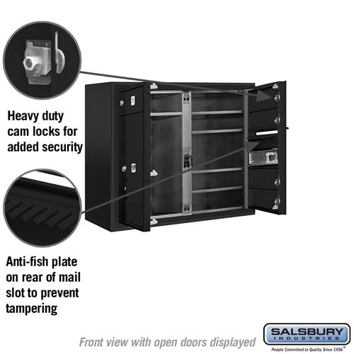 6-Door Surface Mounted Mailbox with Parcel Locker and USPS Access