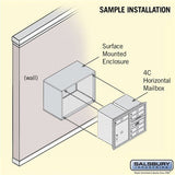 6 Door High Surface Mounted 4C Horizontal Mailbox with Parcel Locker in Sandstone