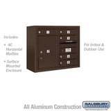 6-Door High Surface Mounted Mailbox with Parcel Locker in Bronze with USPS Access
