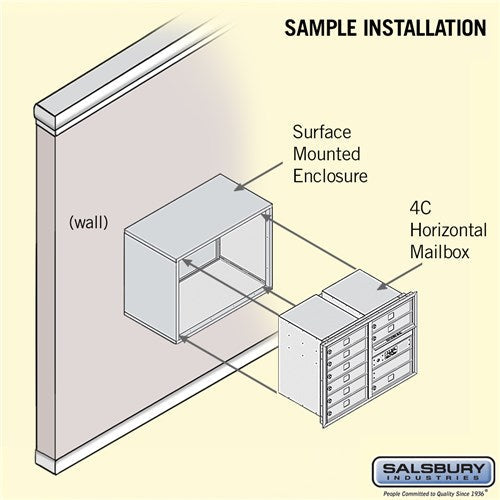 6 Door High Surface Mounted Parcel Locker with 2 Parcel Lockers in Aluminum with USPS Access