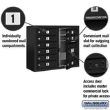 6 Door High Surface Mounted 4C Horizontal Mailbox with Private Access