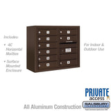 6-Door High Surface Mounted Bronze Mailbox with Private Access