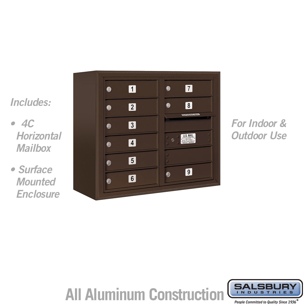 6 Door High Recessed Mounted 4C Horizontal Mailbox with USPS Access - Front Loading