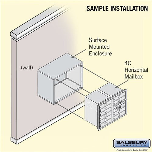 6 Door High Surface Mounted 4C Horizontal Mailbox with 10 Doors and USPS Access