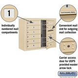 6 Door High Surface Mounted 4C Horizontal Mailbox with 10 Doors in Sandstone