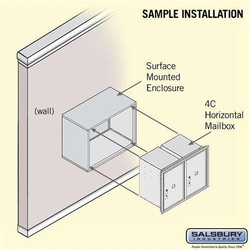 6 Door High Surface Mounted 4C Horizontal Parcel Locker with Private Access