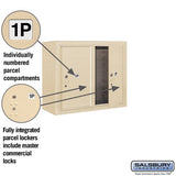 6 Door High Surface Mounted Parcel Locker with 2 Parcel Lockers in Sandstone with Private Access