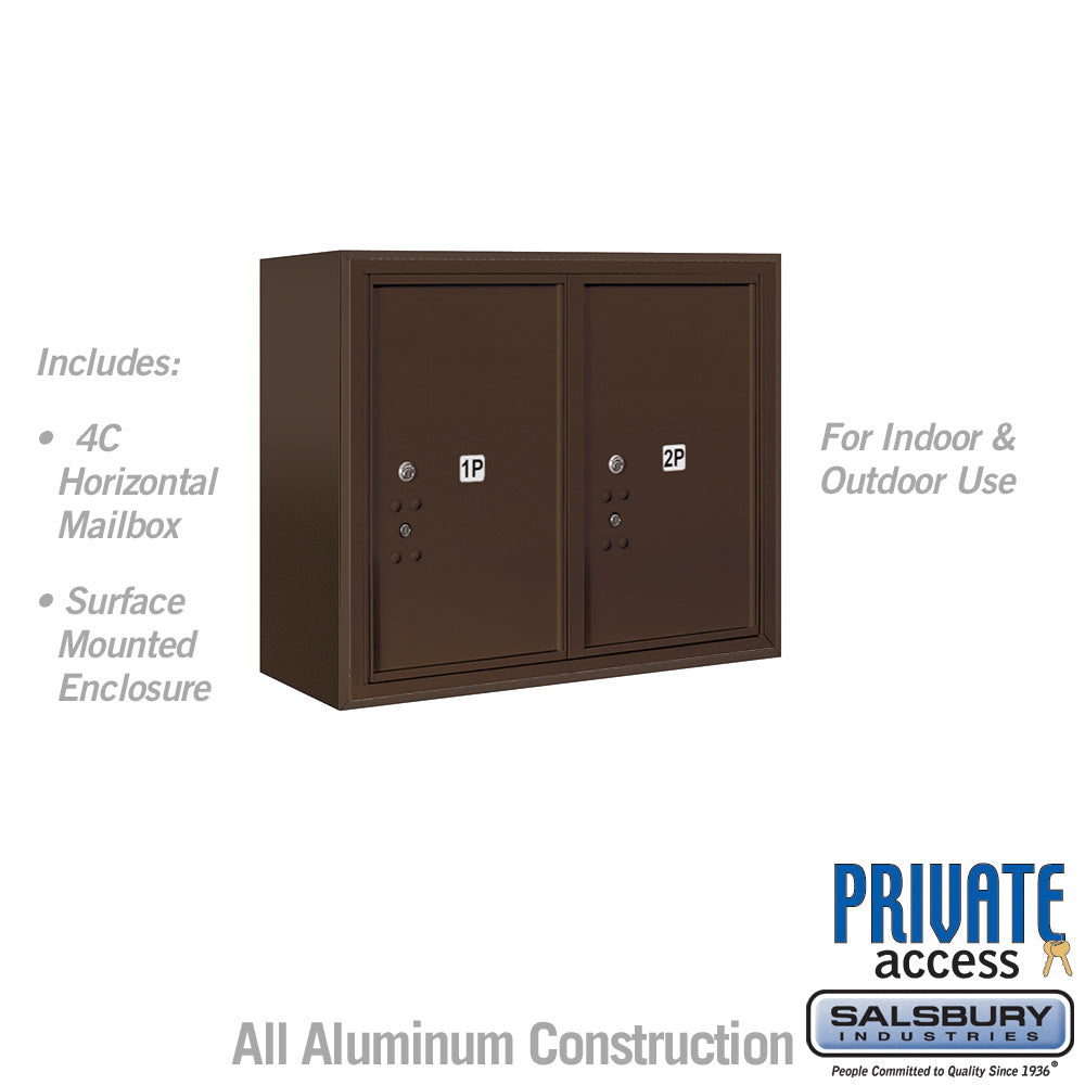 6-Door High Surface Mounted Parcel Locker with Private Access in Bronze