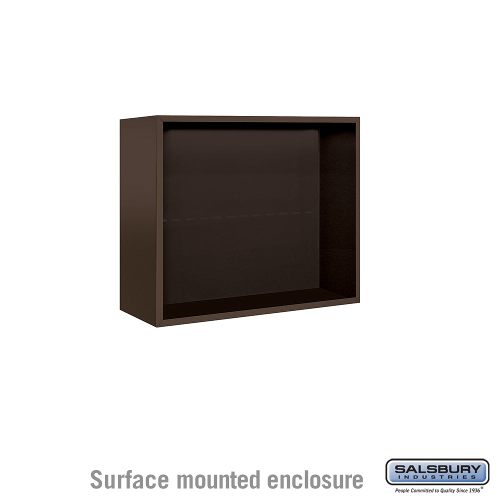 Surface Mounted Enclosure for Double Column Mailboxes - Bronze