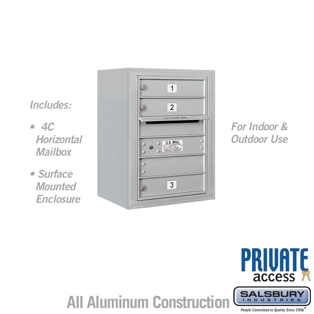 6 Door High Surface Mounted 4C Horizontal Mailbox with Private Access