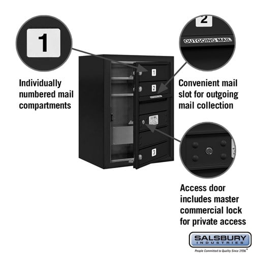 6 Door High Surface Mounted 4C Horizontal Mailbox with Private Access