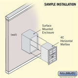 6 Door High Surface Mounted 4C Horizontal Mailbox with Private Access in Sandstone