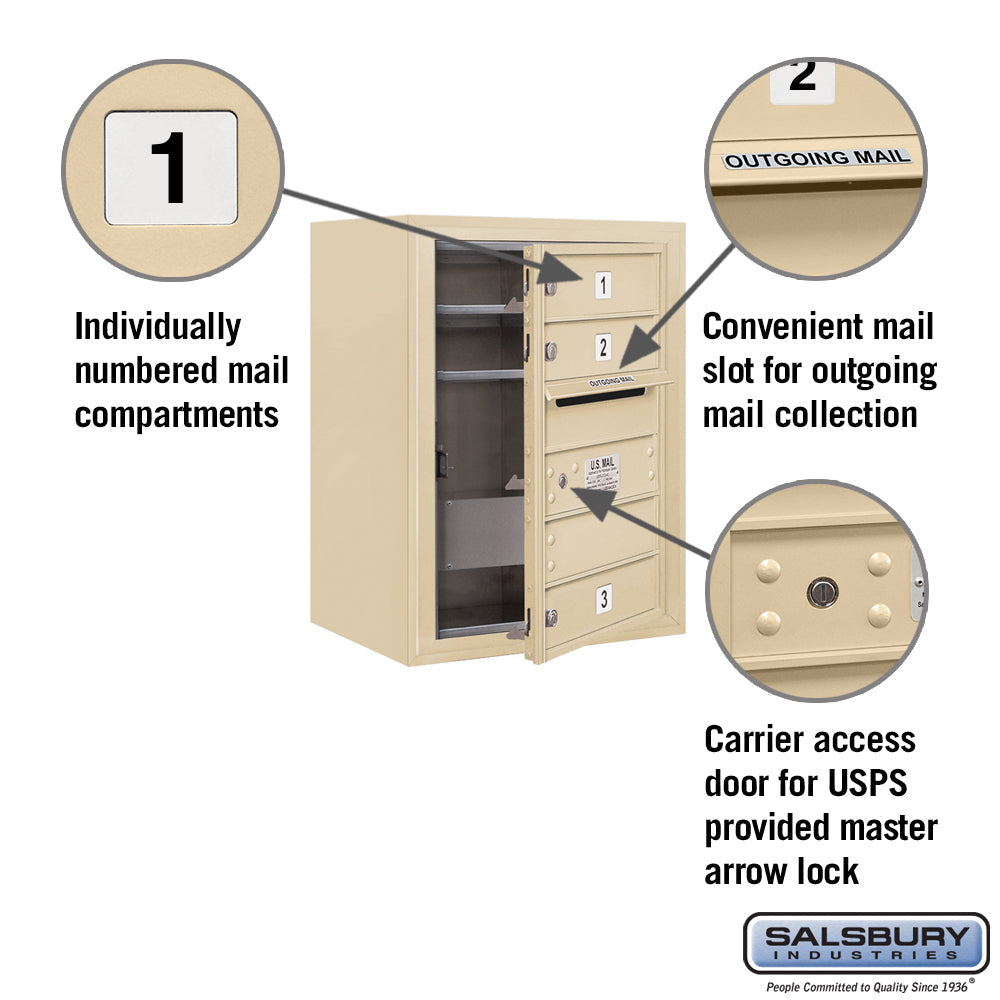 6 Door High Surface Mounted 4C Horizontal Mailbox with USPS Access
