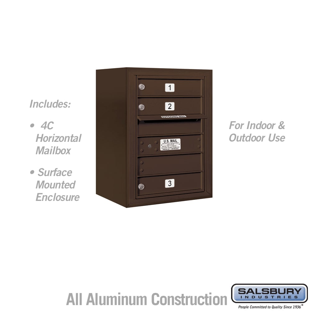 6 Door High Surface Mounted 4C Horizontal Mailbox with USPS Access