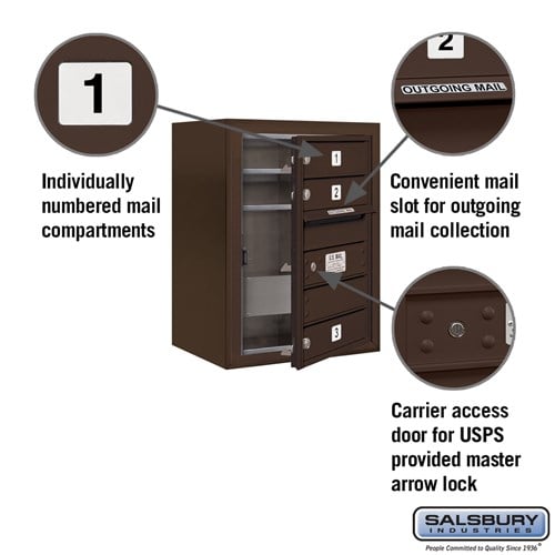 6 Door High Surface Mounted 4C Horizontal Mailbox with USPS Access