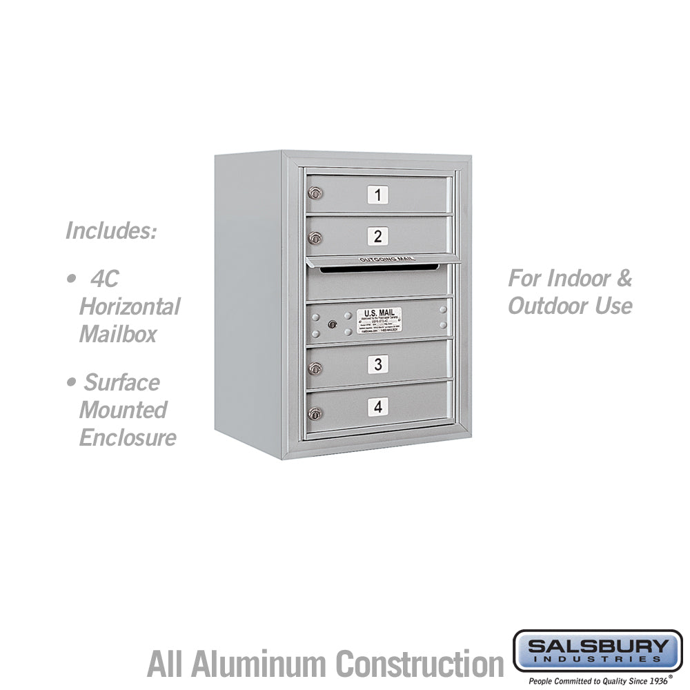 6 Door High Surface Mounted 4C Horizontal Mailbox with USPS Access