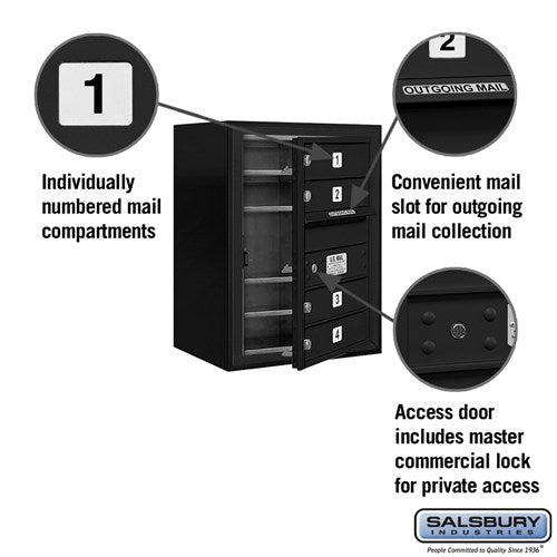 6-Door High Surface Mounted 4C Horizontal Mailbox with Private Access