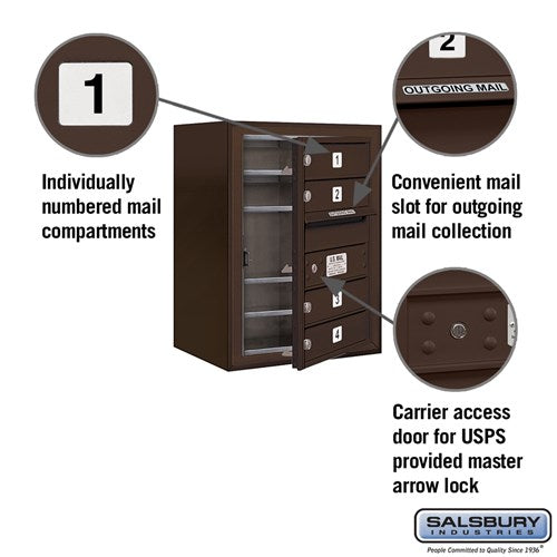 6-Door High Surface Mounted Bronze Mailbox with USPS Access