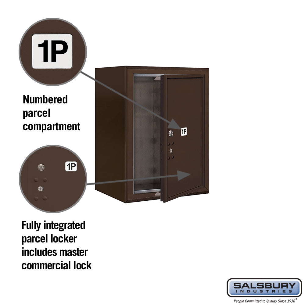 6 Door High Surface Mounted 4C Horizontal Parcel Locker with Private Access in Bronze