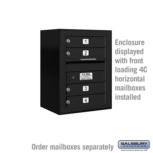 Surface Mounted Enclosure for 3706 Single Column Mailbox Unit - Black