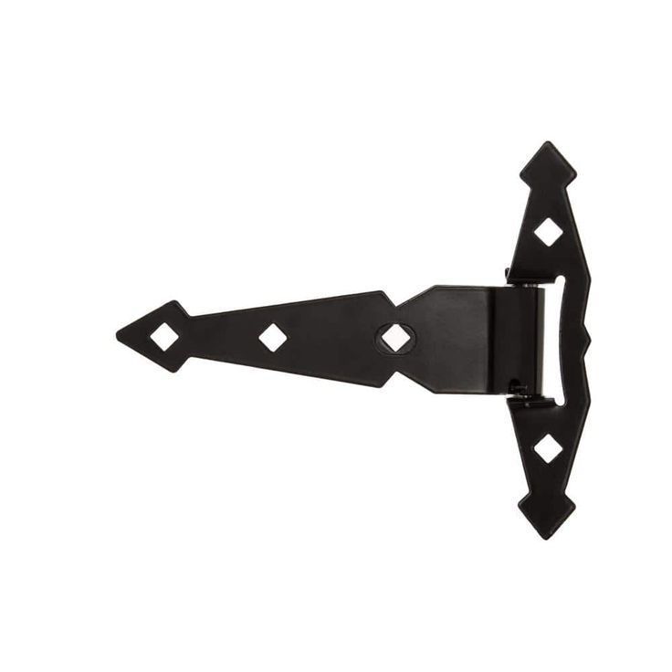 Everbilt 8 in. Black Decorative Spring Gate Tee Hinge (2-Pack)