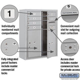 10 Door High Surface Mounted 4C Horizontal Mailbox with Parcel Lockers for Private Access
