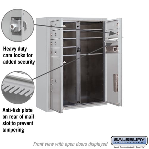 10 Door High Surface Mounted 4C Horizontal Mailbox with Parcel Lockers for Private Access
