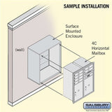 10 Door High Surface Mounted 4C Horizontal Mailbox with Parcel Lockers for Private Access