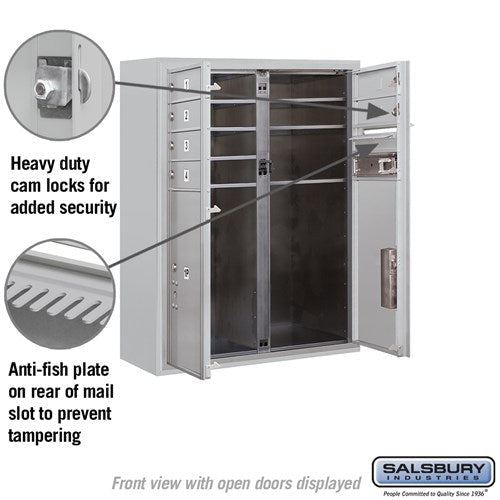 10-Door Surface Mounted Mailbox with Parcel Locker and USPS Access