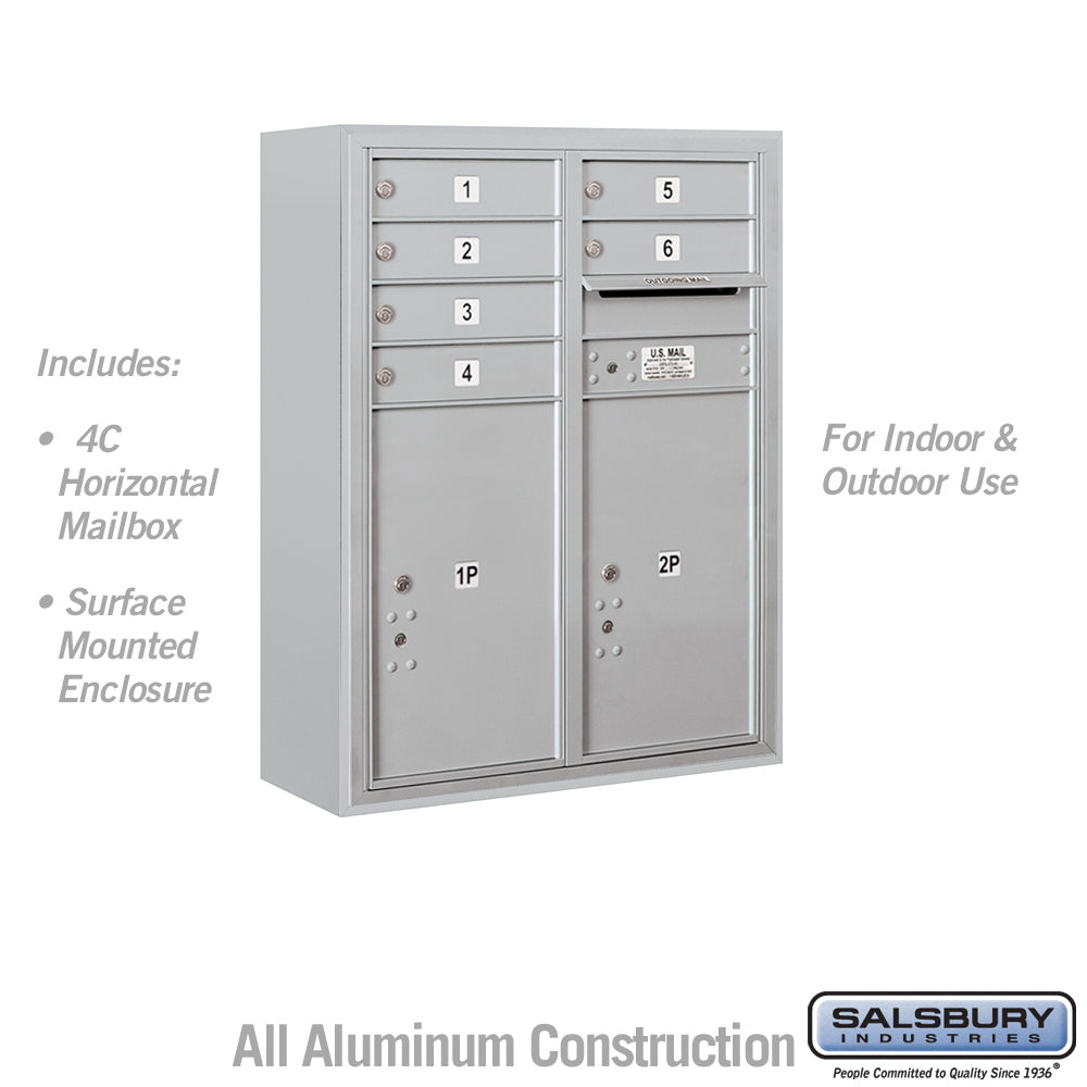 10-Door Surface Mounted Mailbox with Parcel Locker and USPS Access