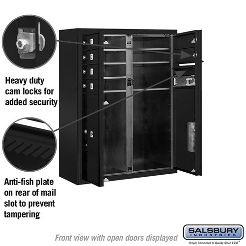 10-Door High Surface Mounted Mailbox with Parcel Lockers in Black