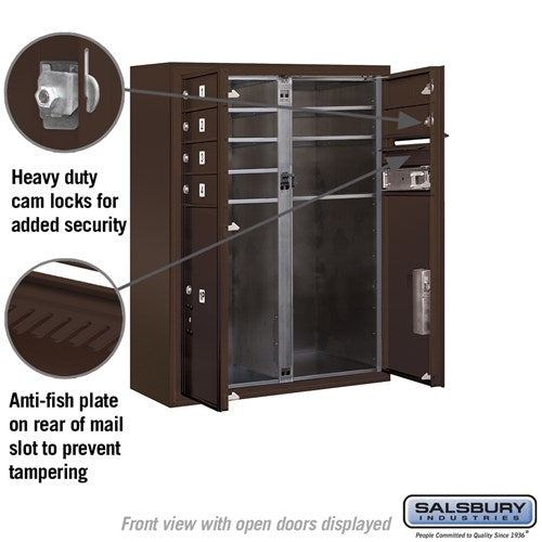 10 Door High Surface Mounted 4C Horizontal Mailbox with Parcel Lockers in Bronze