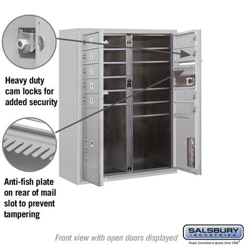10 Door High Surface Mounted 4C Horizontal Mailbox with Parcel Lockers and USPS Access