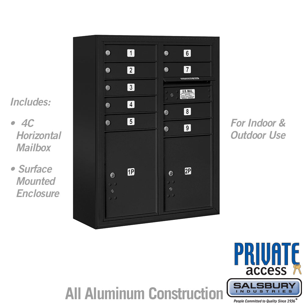 10-Door High Surface Mounted Mailbox with Parcel Lockers