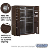 10 Door High Surface Mounted Parcel Locker with 4 Parcel Lockers in Bronze for USPS Access