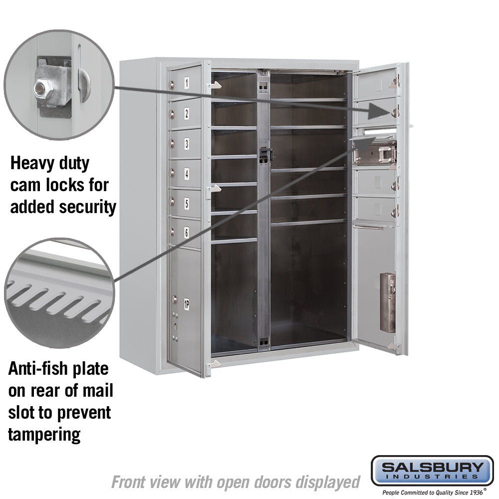 10 Door High Surface Mounted 4C Horizontal Mailbox with Parcel Lockers and USPS Access