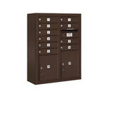 Salsbury 10-Door High Surface Mounted 4C Horizontal Mailbox with Parcel Lockers – Bronze