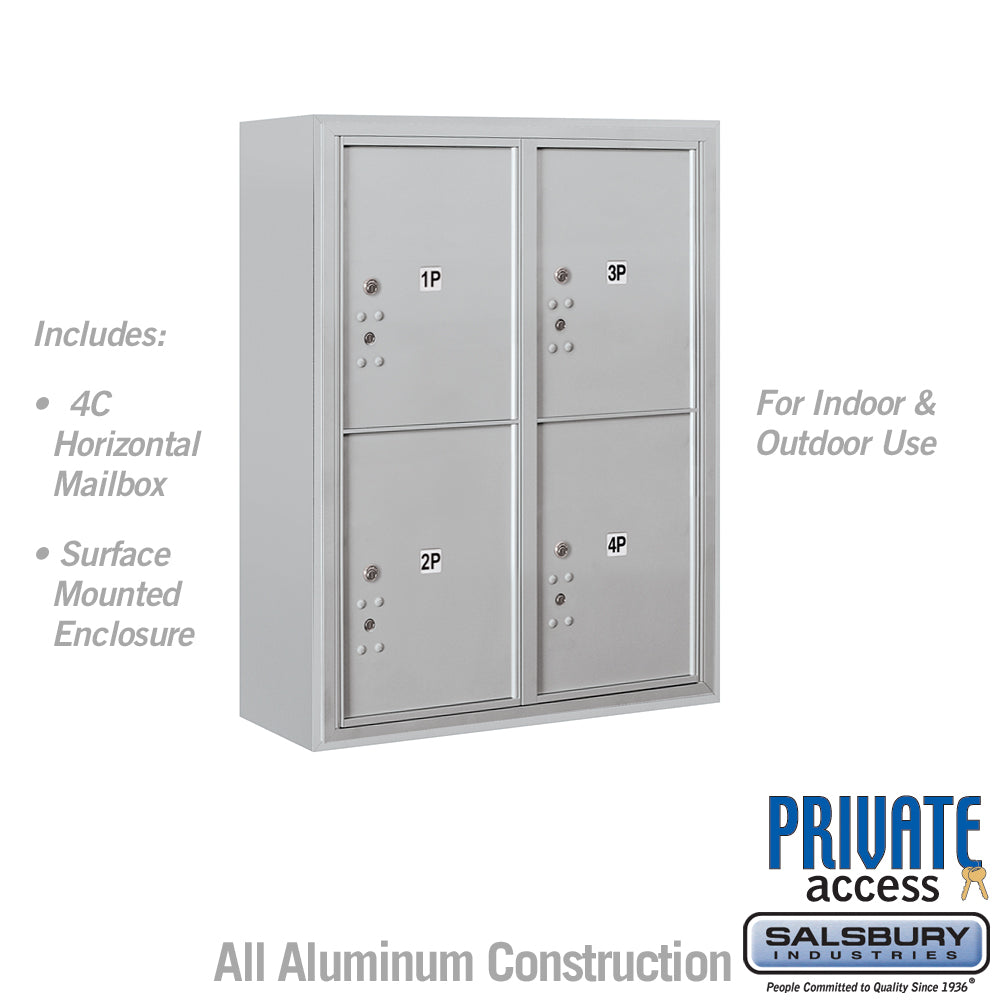 10-Door Surface Mounted Parcel Locker with 4 Parcel Lockers for Private Access