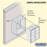 10-Door Surface Mounted Parcel Locker with 4 Parcel Lockers in Black for USPS Access
