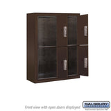 10 Door High Surface Mounted Parcel Locker with 4 Parcel Lockers in Bronze for USPS Access