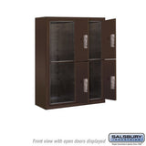 10 Door High Surface Mounted Parcel Locker with 4 Parcel Lockers in Bronze for USPS Access