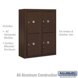 10 Door High Surface Mounted Parcel Locker with 4 Parcel Lockers in Bronze for USPS Access