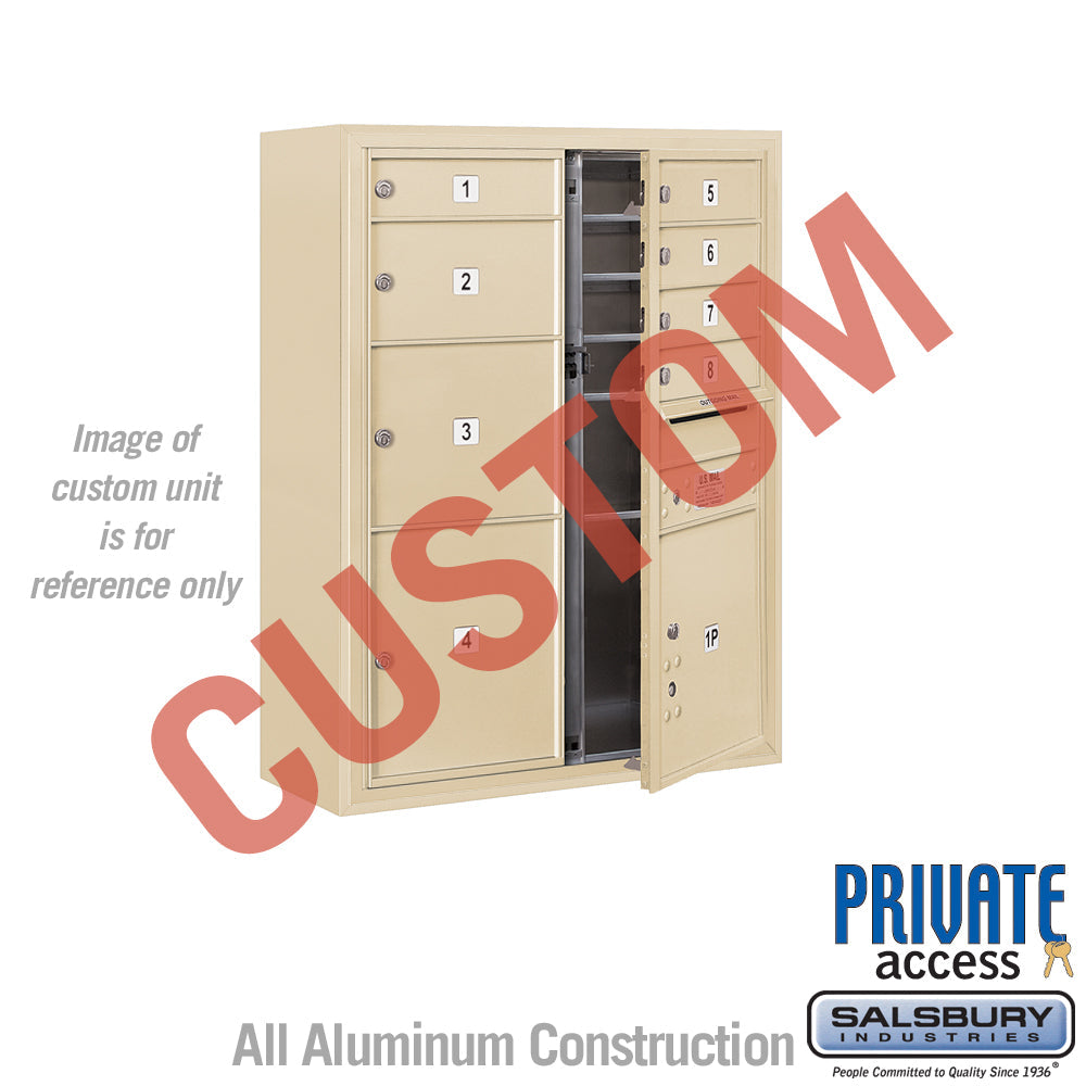 Surface Mounted 4C Horizontal Mailbox Unit - 10 Door High - Double Column - Sandstone - Private Access