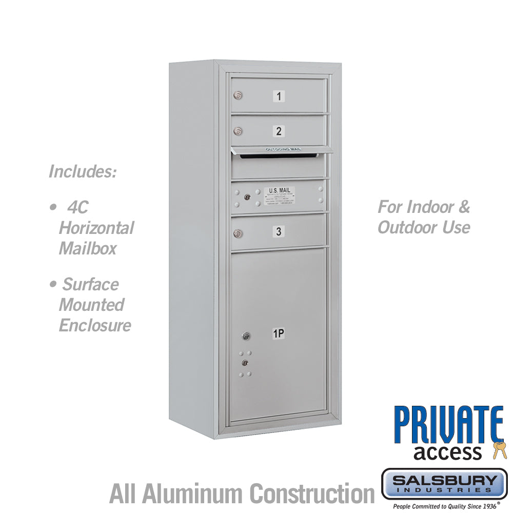 10-Door Surface Mounted Mailbox with Parcel Locker for Private Access