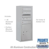 10-Door Surface Mounted Mailbox with Parcel Locker for Private Access