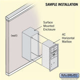 10-Door Surface Mounted Mailbox with Parcel Locker for Private Access