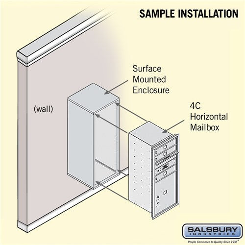 10-Door Surface Mounted 4C Horizontal Mailbox with Parcel Locker