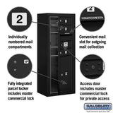 10-Door High Surface Mounted 4C Horizontal Mailbox with Parcel Locker in Black
